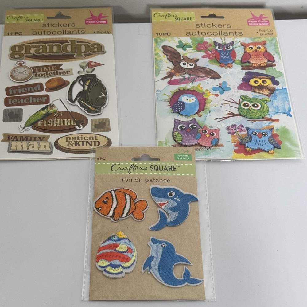 Crafters Square Iron On Patches Set of 3